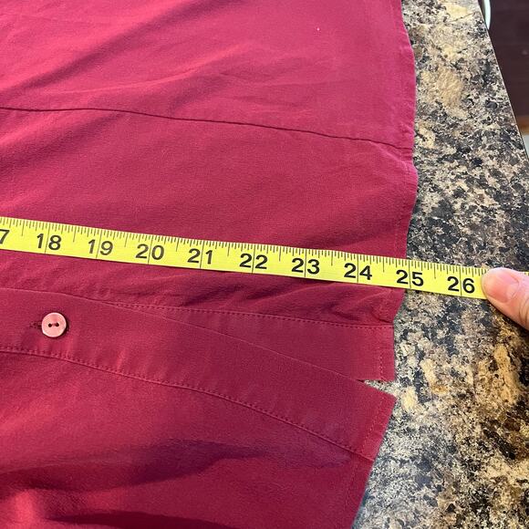 Pendleton Vintage Purple Silk Button Front Shirt with Tie Neck Plus Size 14 - Picture 6 of 6